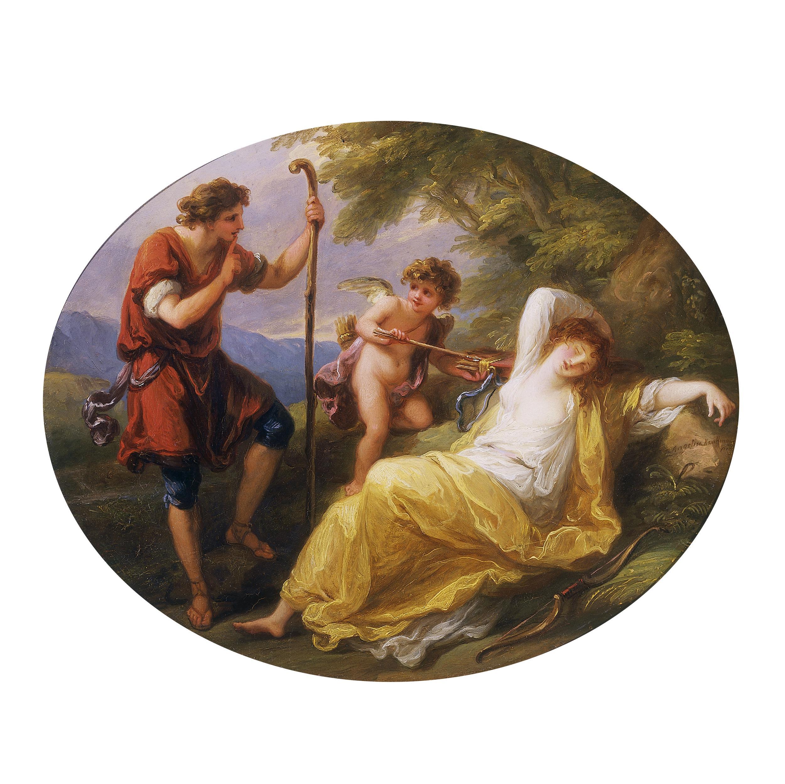 A Sleeping Nymph Watched by a Shepherd